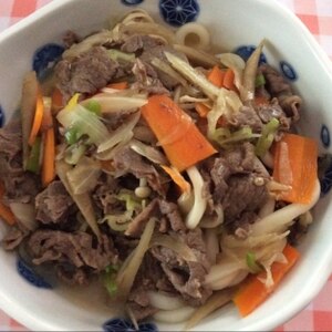 ヒガシマルうどんスープで簡単！肉うどん